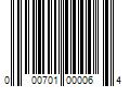 Barcode Image for UPC code 000701000064. Product Name: Gates High Capacity V-Belt(Standard) - Air Conditioning