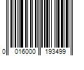 Barcode Image for UPC code 0016000193499. Product Name: GENERAL MILLS SALES INC. Old El Paso Fiesta Twists  Zesty Ranch  Crispy Corn Snacks  5.5 oz