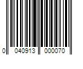 Barcode Image for UPC code 0040913000070
