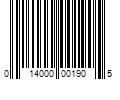 Barcode Image for UPC code 014000001905