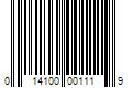 Barcode Image for UPC code 014100001119. Product Name: Arctic Cat PROWLER XT 650 H1 AUTO 4X4 Decal Warning Cargo 600# 1411-119 New OEM