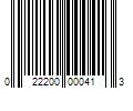 Barcode Image for UPC code 022200000413. Product Name: 