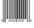 Barcode Image for UPC code 024000000006. Product Name: Febest BUSHING  REAR TRANSVERSE ARM # HAB-041 OEM 52365-SH3-014