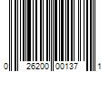 Barcode Image for UPC code 026200001371. Product Name: Conagra Brands Slim Jim Giant Smoked Meat Snack Stick  Teriyaki Seasoned  0.97-oz. Stick 24-Count