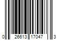 Barcode Image for UPC code 026613170473. Product Name: BrassCraft 1/2 in. Nominal Push Connect x 1/2 in. FIP x 20 in. SpeediOne Braided Faucet Connector and 1/4-Turn Straight Valve