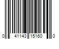 Barcode Image for UPC code 041143151600. Product Name: Sun-Maid Growers of California Sun-Maid California Golden Raisins  Dried Fruit Snack  12 oz Box