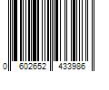 Barcode Image for UPC code 0602652433986. Product Name: Kind Snacks KIND ZERO Added Sugar Bars  Keto Friendly Snacks  Dark Chocolate Nuts and Sea Salt  6.2oz Box (5 Bars)