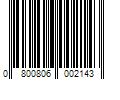 Barcode Image for UPC code 0800806002143