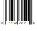 Barcode Image for UPC code 047100001148